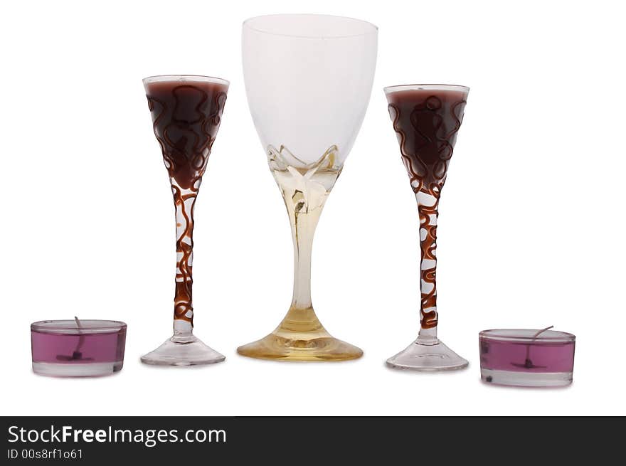 Wine glass and candles