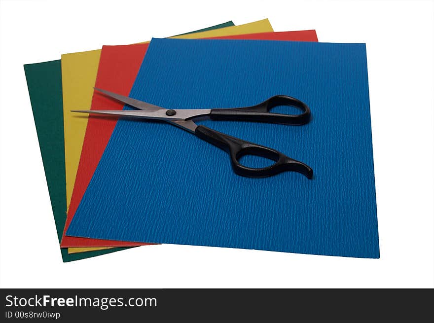 Scissors on colored paper 2