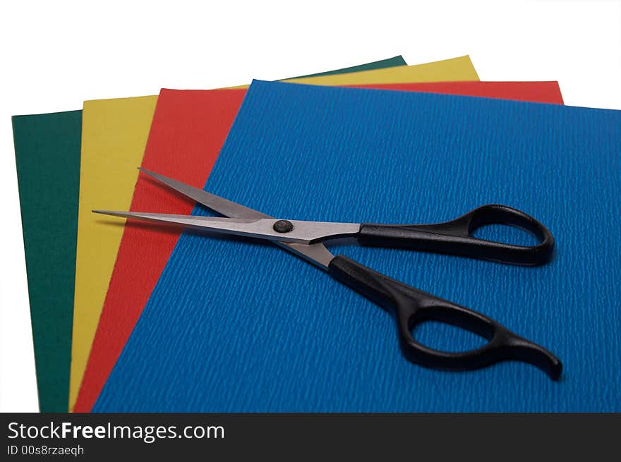 Scissors On Colored Paper 3