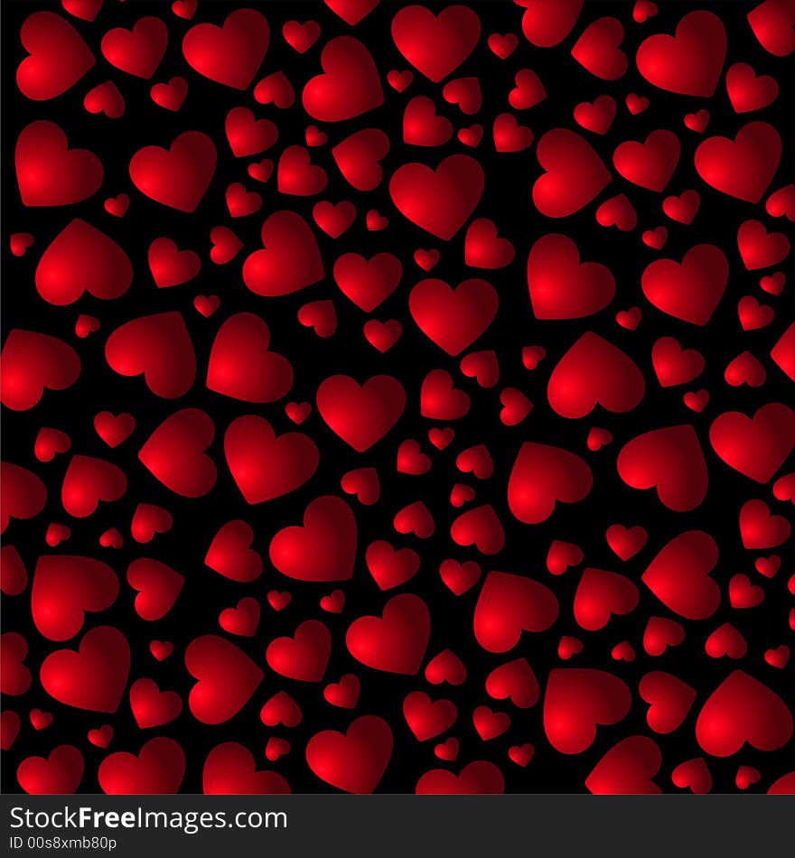 Stylish background with red hearts. Stylish background with red hearts