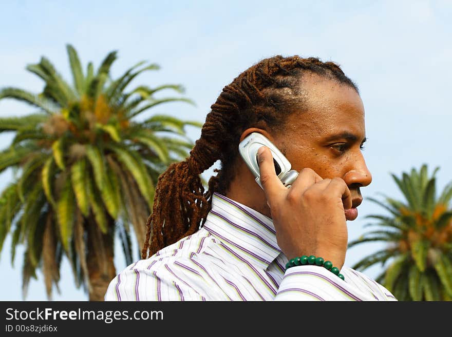 Businessman talking on the phone. Businessman talking on the phone