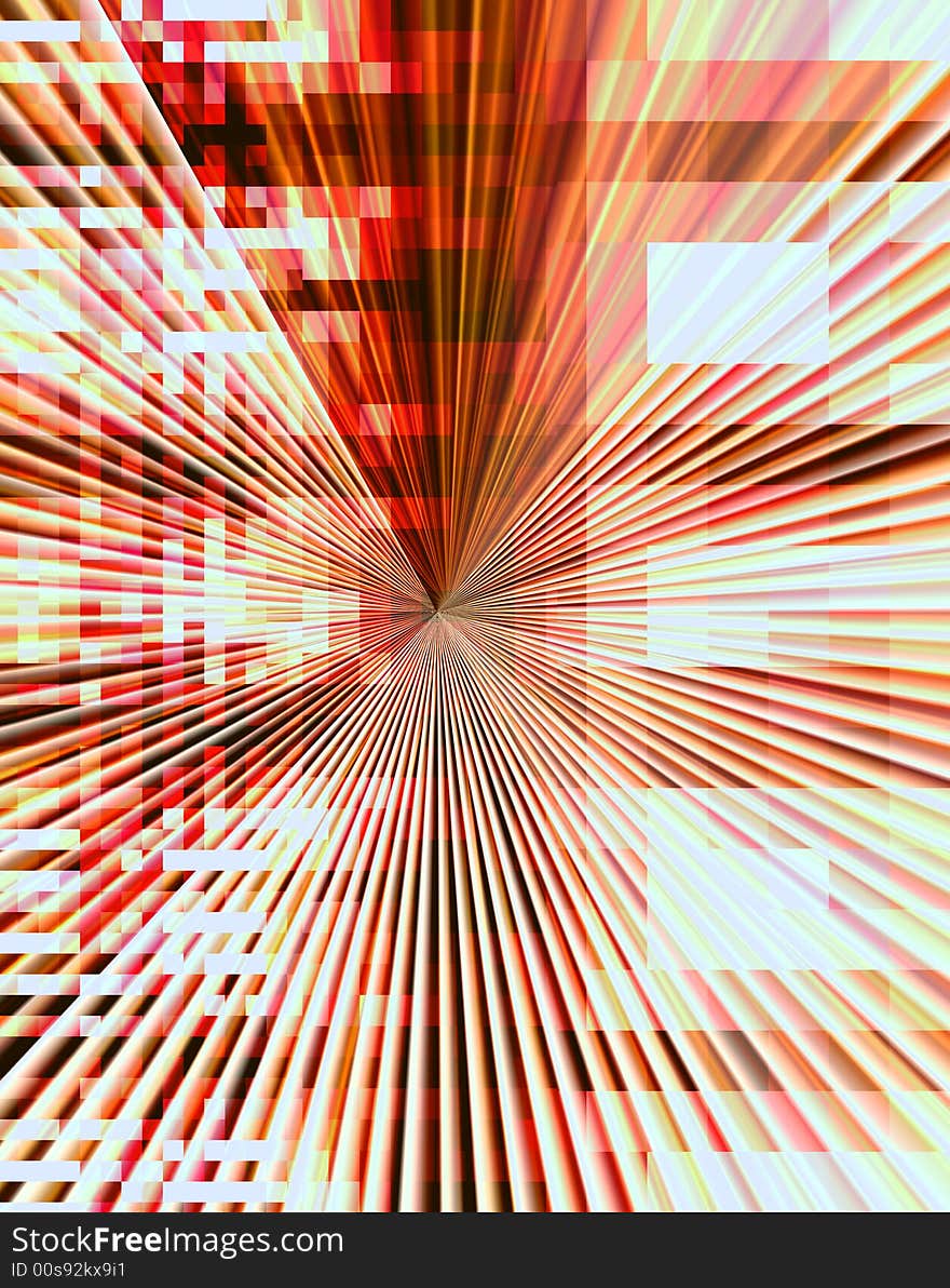 Red vivid technology connections in a mosaic style abstract burst background design. Red vivid technology connections in a mosaic style abstract burst background design