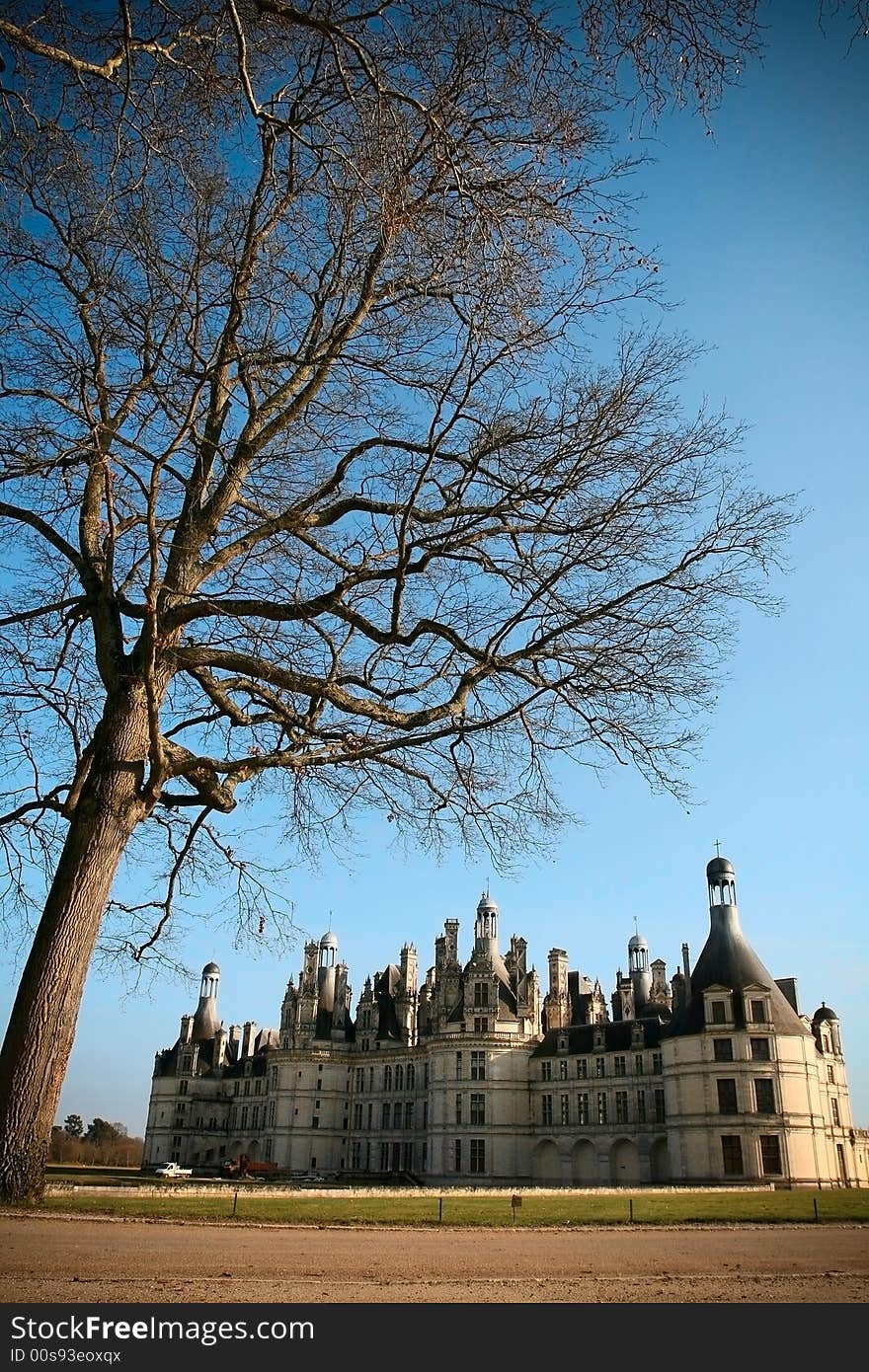 Morning at champord castle，bigest castle in france.near from Loire River。. Morning at champord castle，bigest castle in france.near from Loire River。