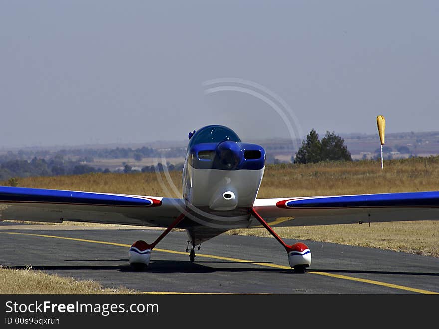 Ready, Steady, Fly … This light aircraft [an RV-8] is taxiing down the runway to get airborne. Ready, Steady, Fly … This light aircraft [an RV-8] is taxiing down the runway to get airborne.