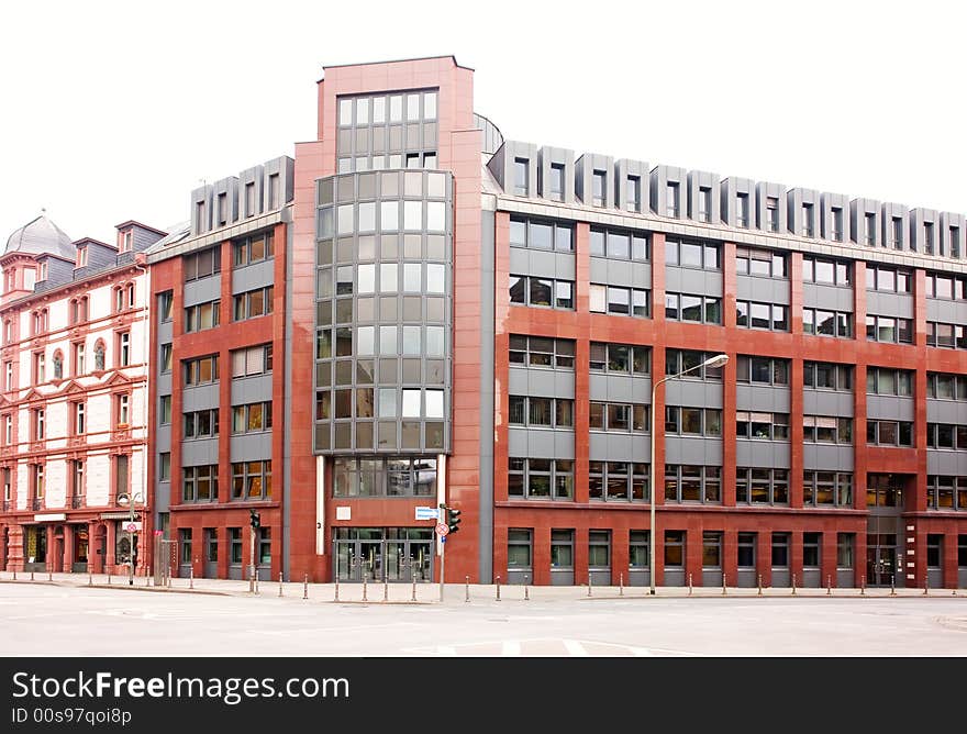 Old style brown european building in Frankfurt-on-Main