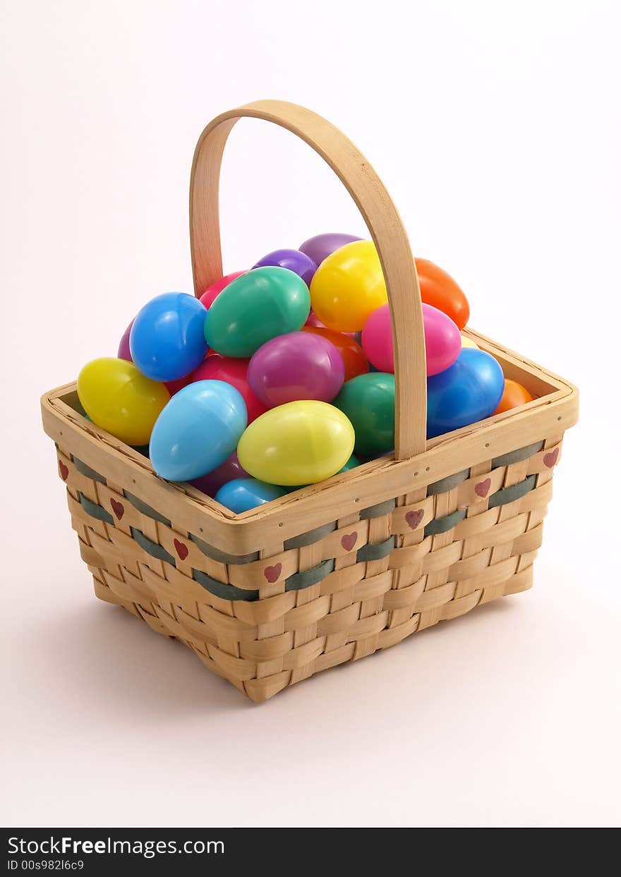 Wicker Easter Basket With Colorful Eggs 4