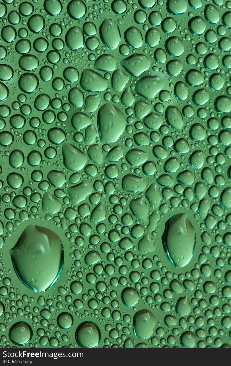 Green Drops Of Water