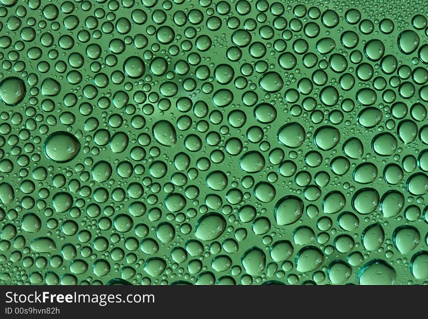 Green drops of water can be used as a background