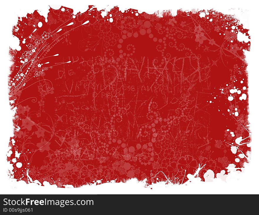 Red texture background with flowers