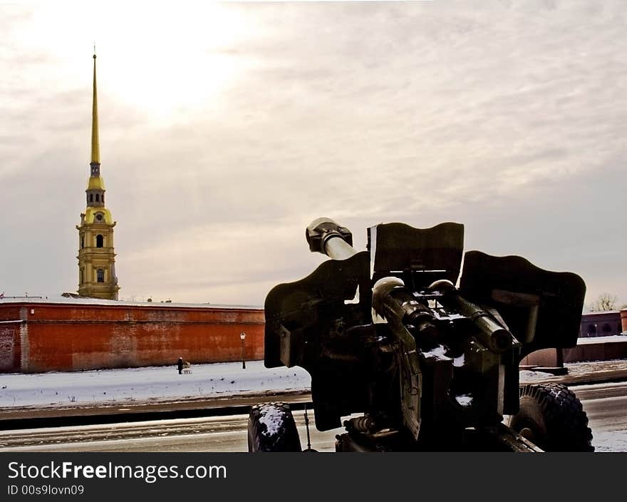 Petropavlovskaya fortress and gun