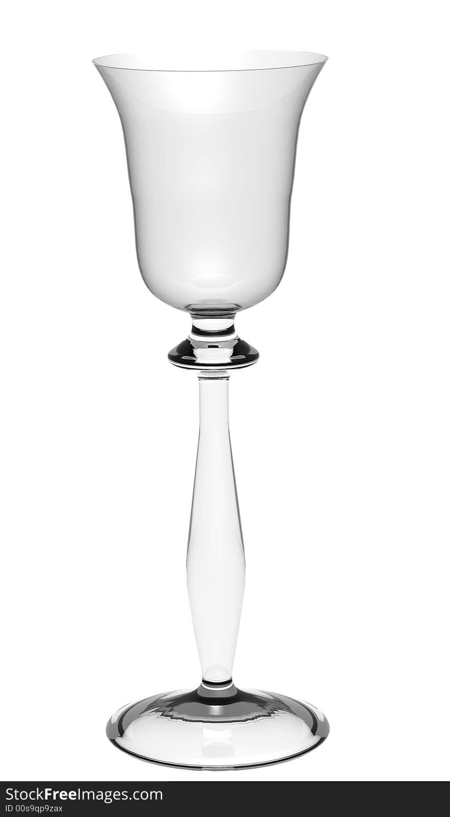 Illustration of an empty crystal wine glass