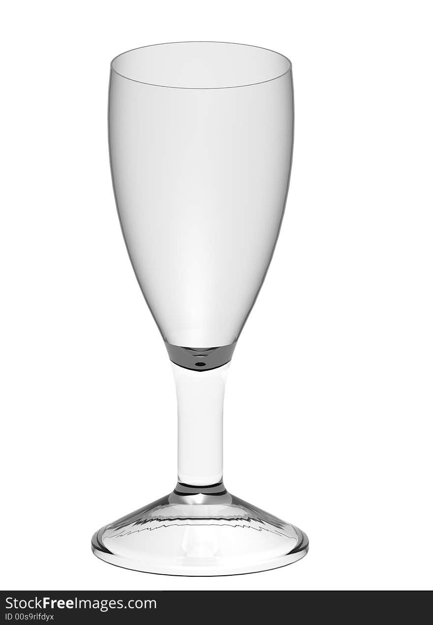 Illustration of an empty crystal wine glass