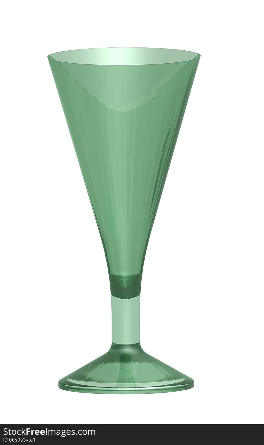 Green wine glass