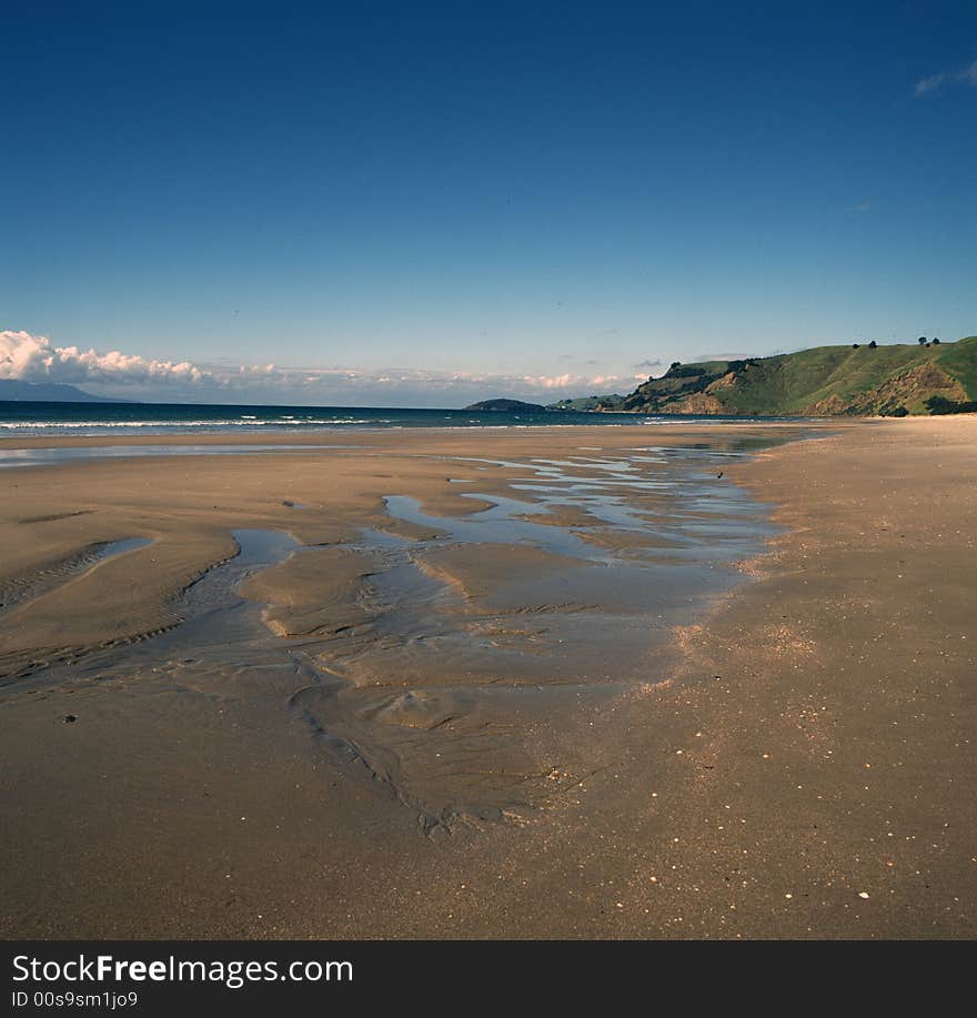 Sand beach in New Zealand. Sand beach in New Zealand