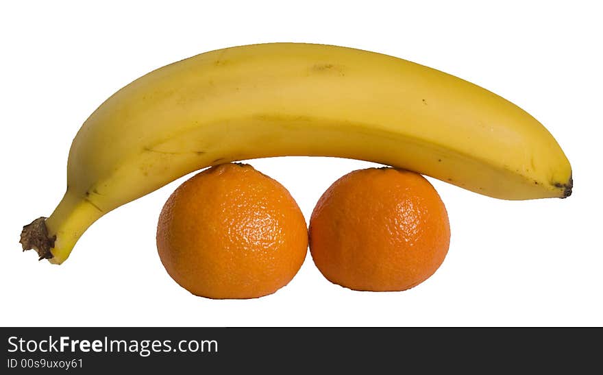 Photo fruit: mandarins and bananas. Photo fruit: mandarins and bananas