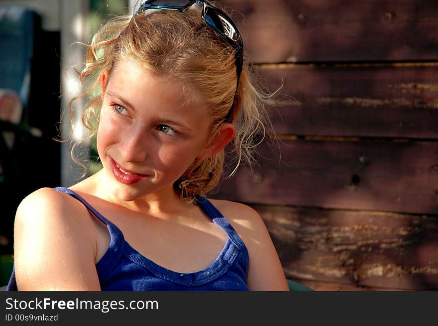 Girl enjoying the summer sunshine