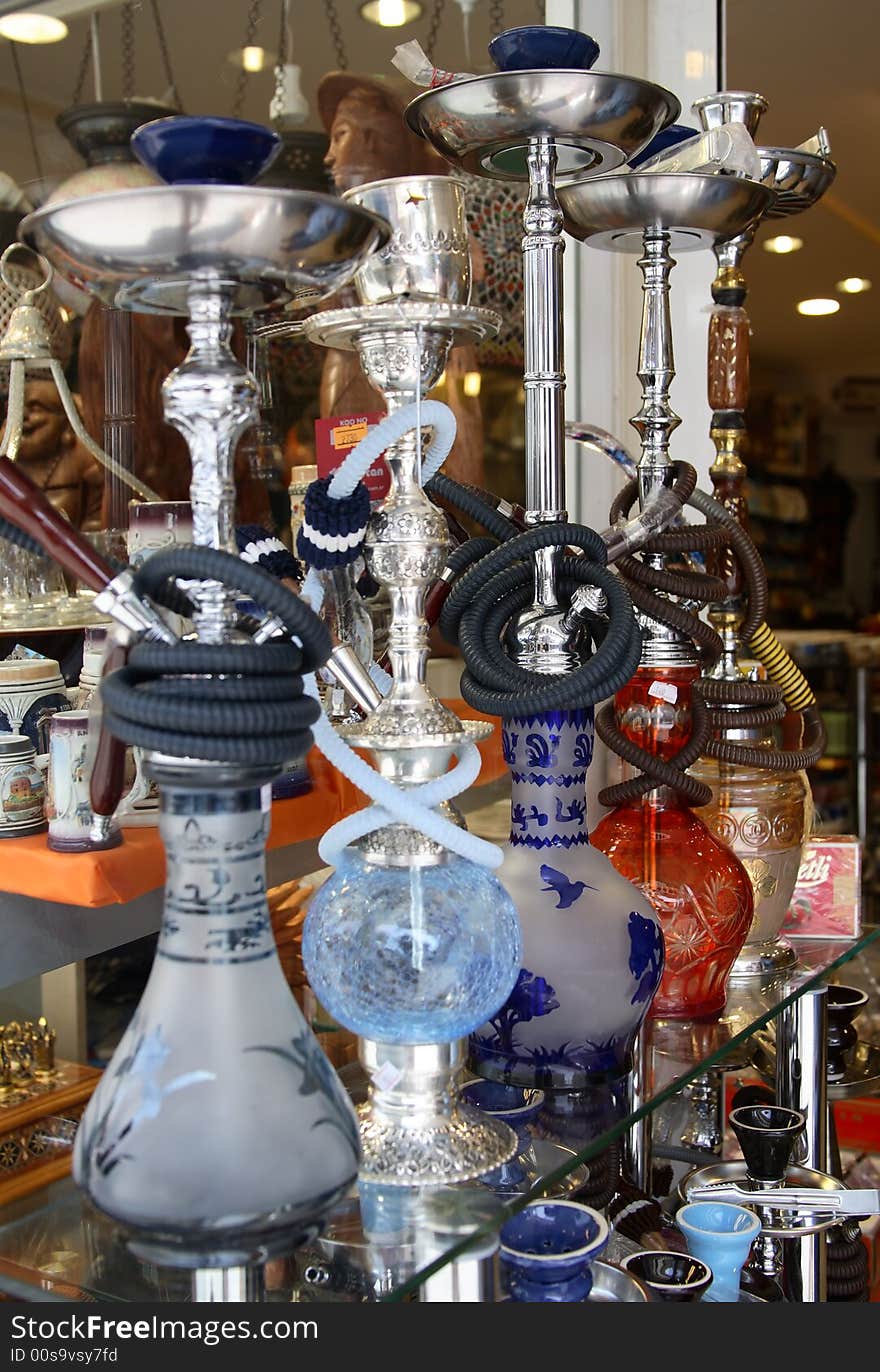 Different arabic hookahs in the market