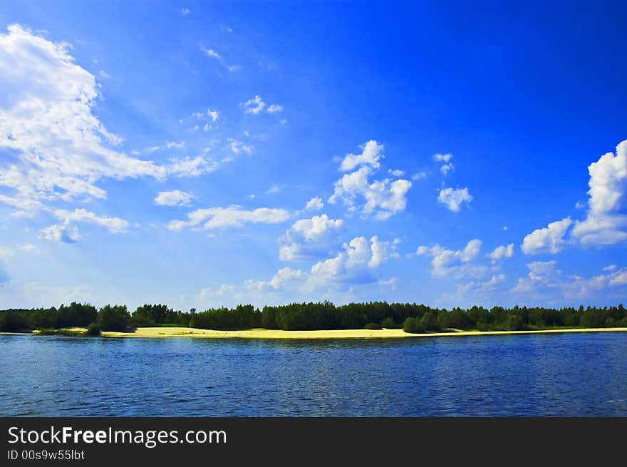 Blue water in Vistula river. Blue water in Vistula river