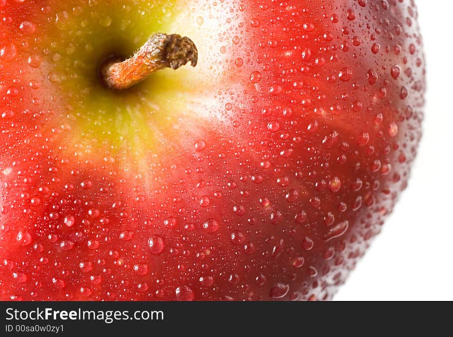 A fresh red apple (close-up macro)