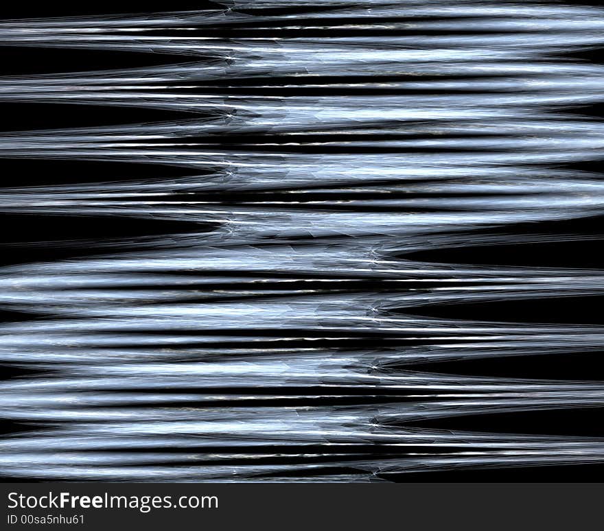 Energy surfaces silver water lines on black. Illustration made on computer.