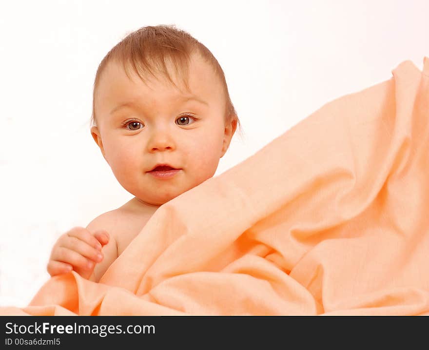 Sweet baby girl on white background. Sweet baby girl on white background