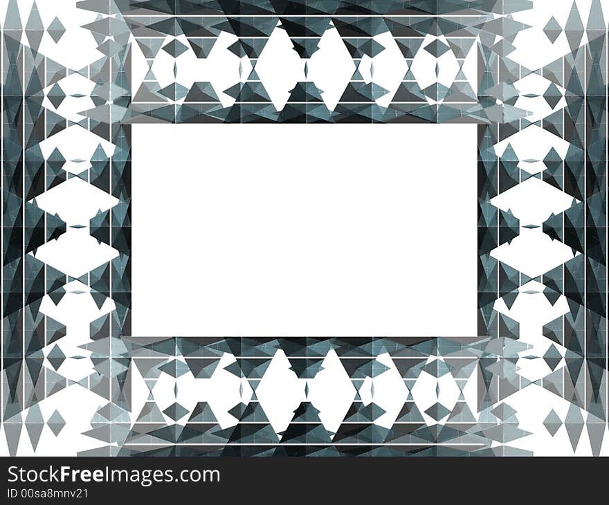 Blue frame made of rhombus isolated on white. Illustration made on computer. Blue frame made of rhombus isolated on white. Illustration made on computer.