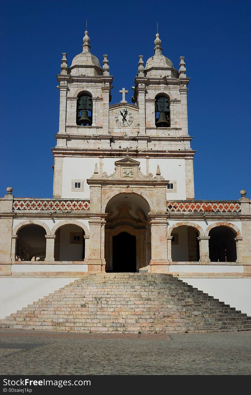 Old Portuguese church form stone, with two bell towers