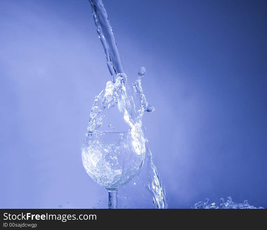 Shining blue water on blue background. Shining blue water on blue background