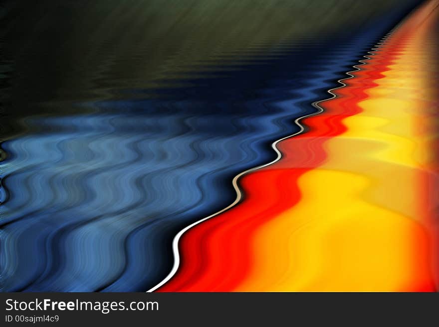 Color abstract composition with flowing design. Color abstract composition with flowing design