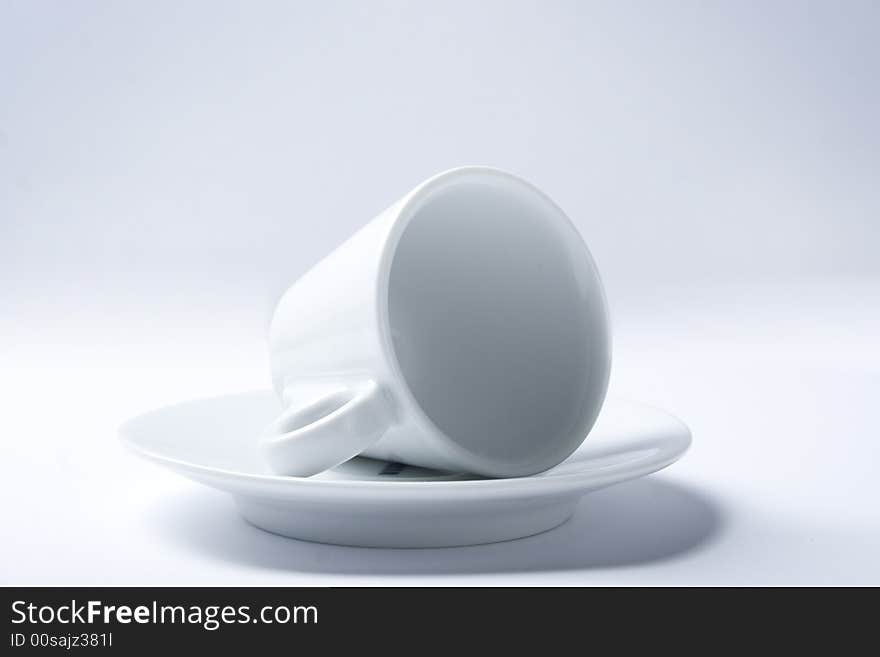 White coffee pot on white background