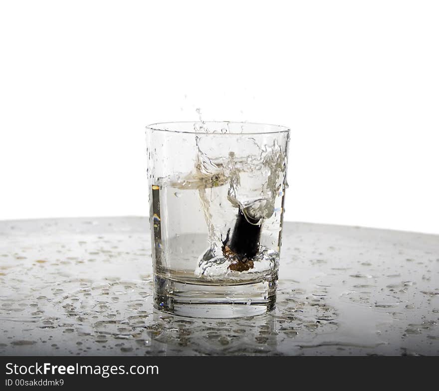 Splashing water  isolated on white background. Splashing water  isolated on white background