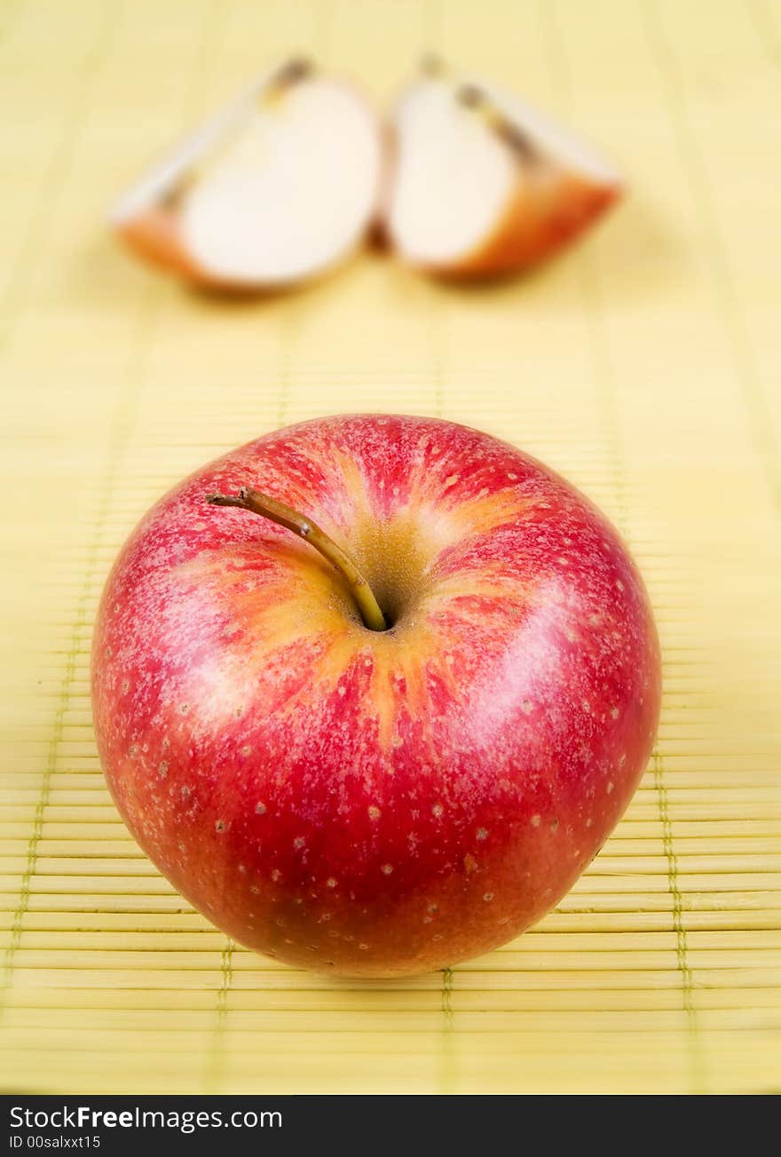 Fresh red apples in a kitchen