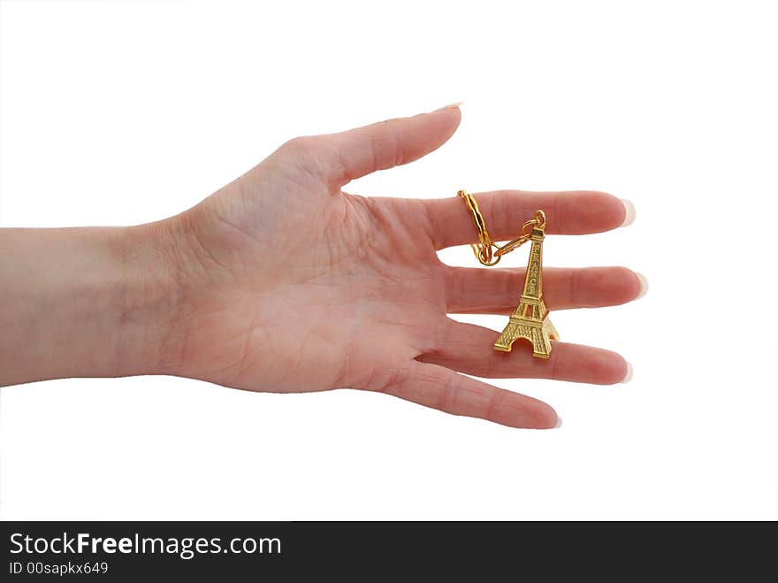 Tower, hand, gold, fingers, building, french. Tower, hand, gold, fingers, building, french