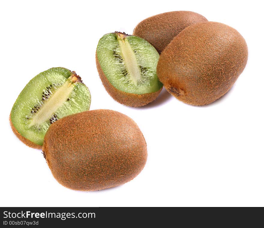 Pieces of kiwi isolated