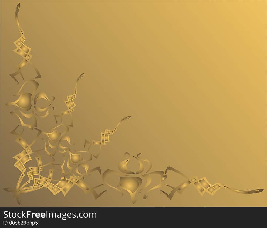 Abstract golden frame -  illustration