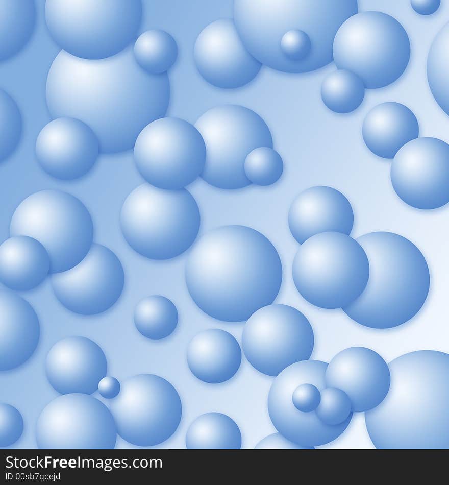 Abstraction, blue, spheres, circles, background, pattern. Abstraction, blue, spheres, circles, background, pattern