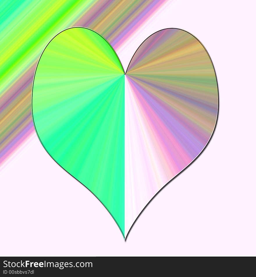 Green Pink Heart