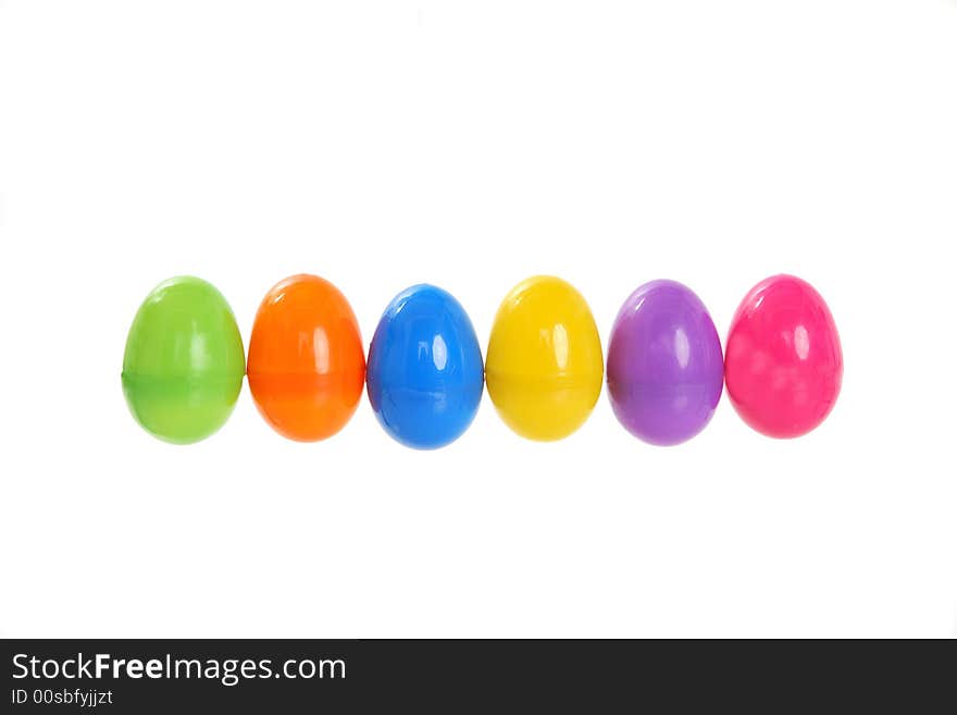 Colourful easter eggs isolated on white. Colourful easter eggs isolated on white.