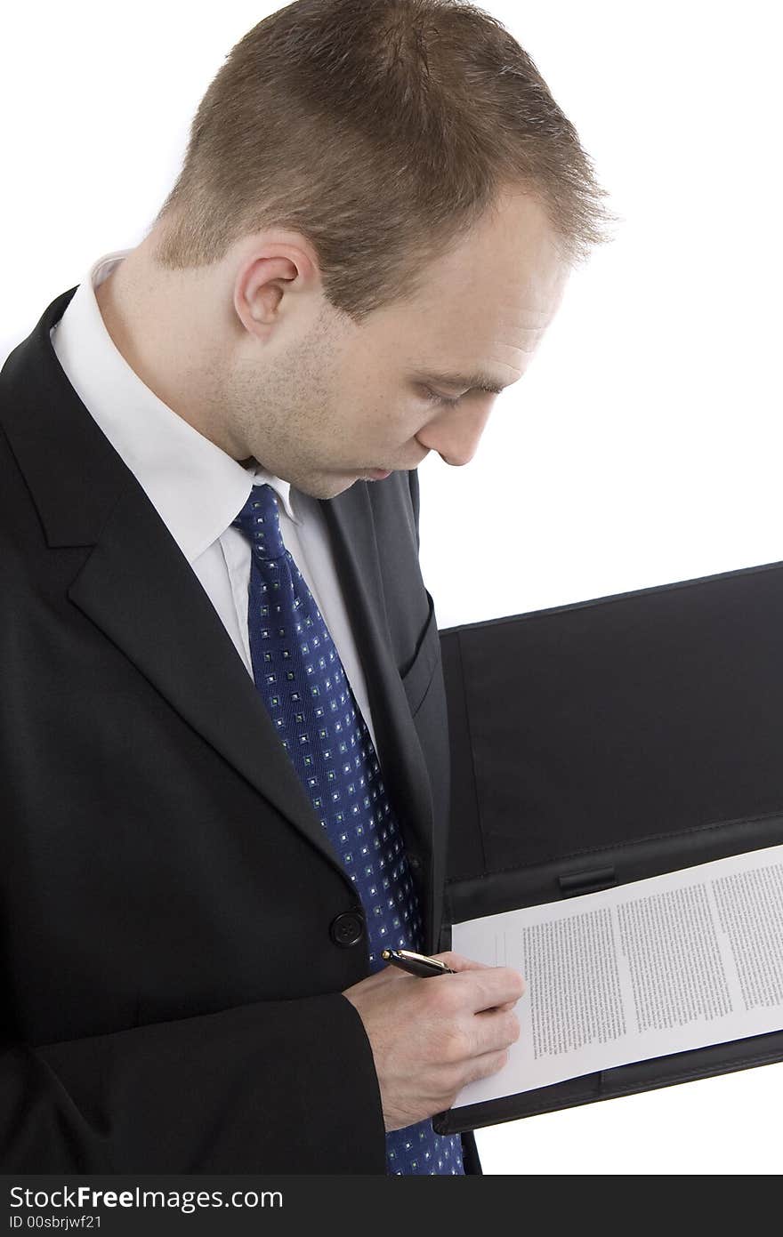 Businessman while checking of important documents. Businessman while checking of important documents