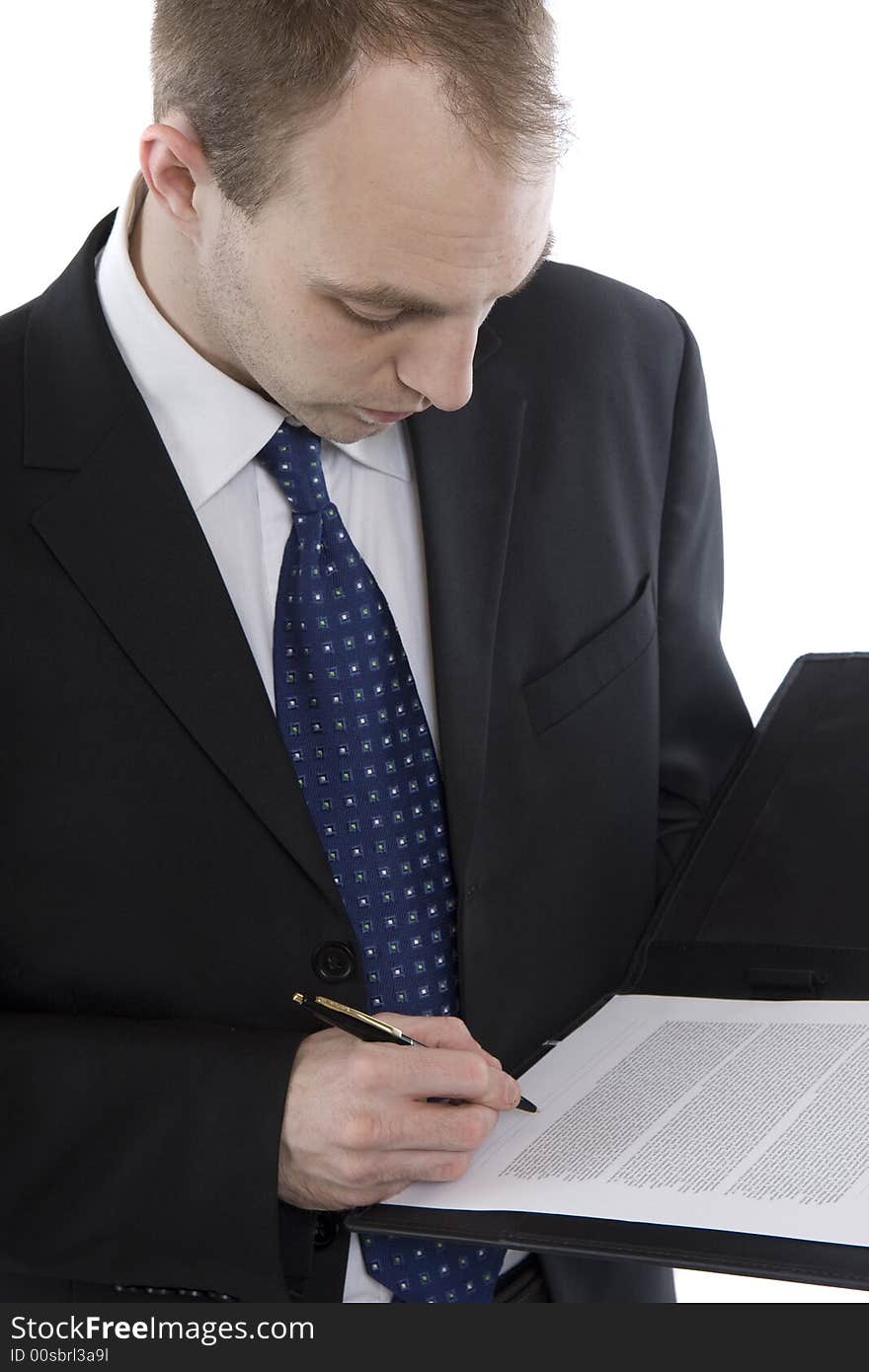 Businessman while checking of important documents. Businessman while checking of important documents