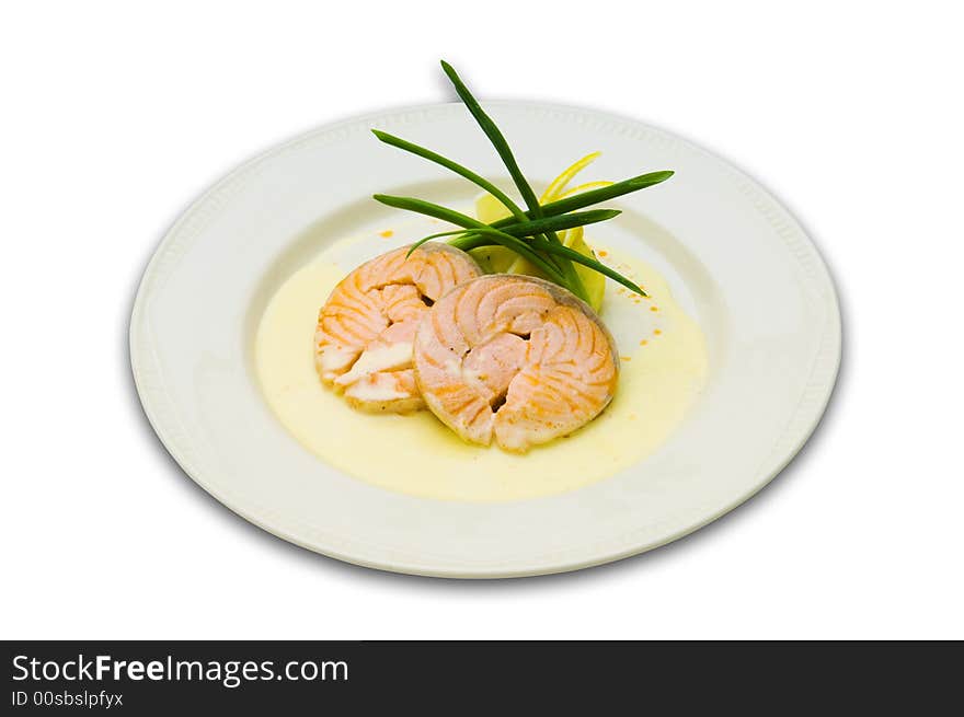 Salmon with the tender sauce