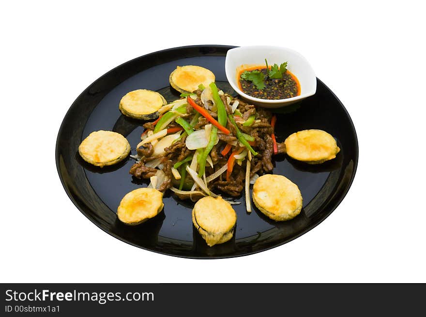 Fried beef with the vegetables