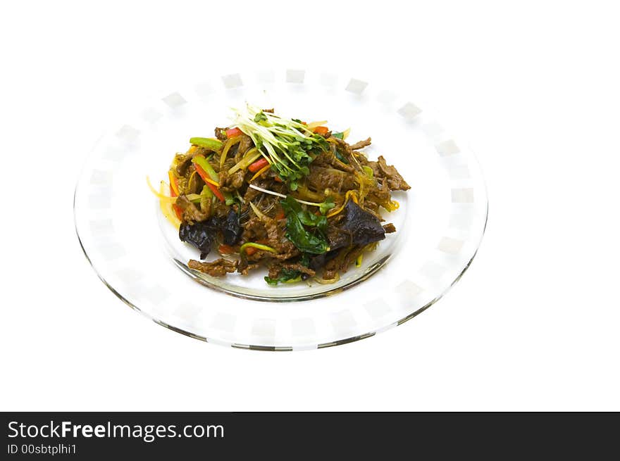 Fried beef with the vegetables