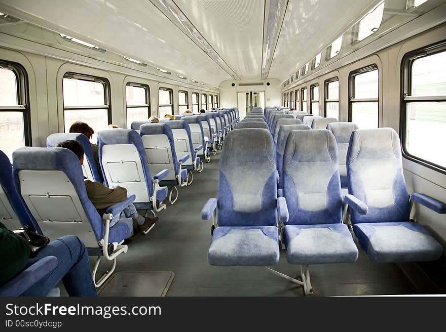 Interior of russian electric train