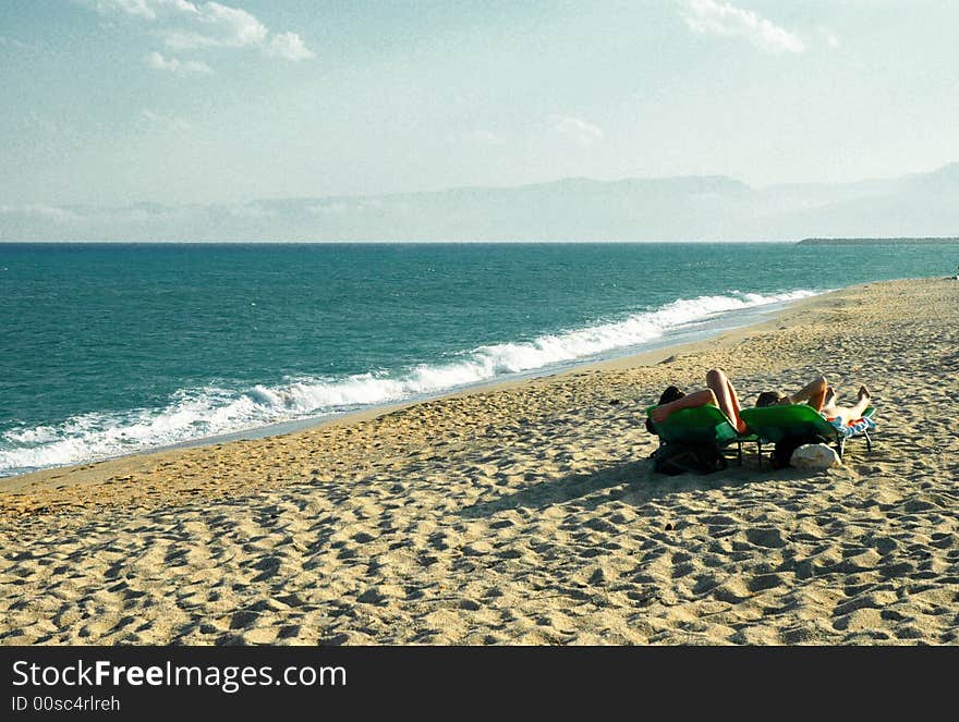 Relax on the beach, near the sea