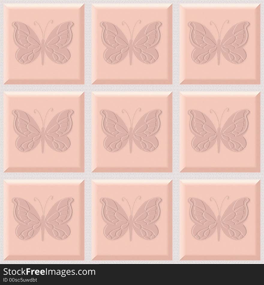 Ceramic wall tiles with butterfly pattern. Seamless tile. Ceramic wall tiles with butterfly pattern. Seamless tile.