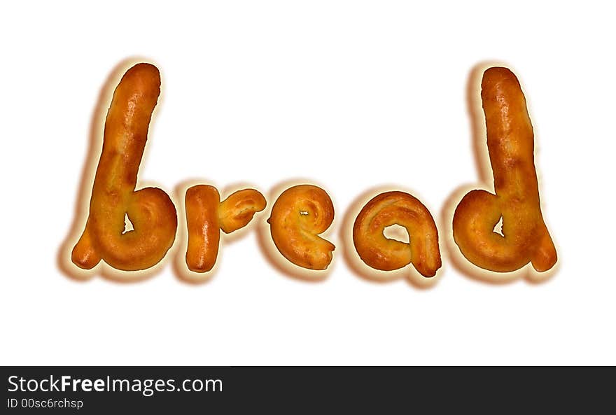 BREAD Text Baked Letters