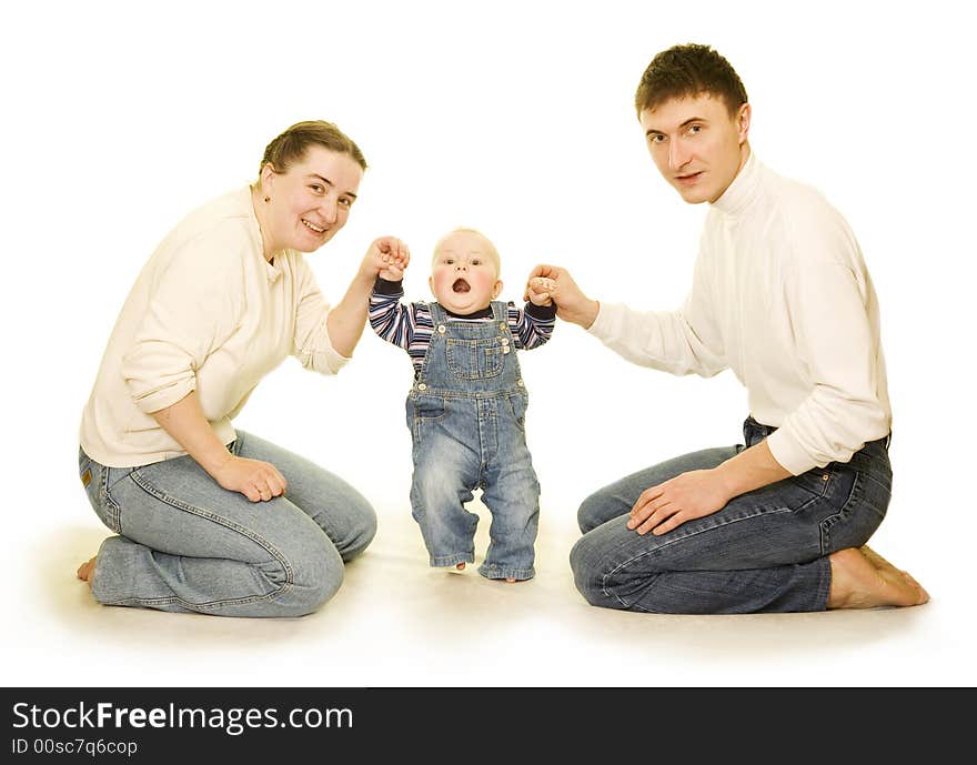 Young family with a first-born on the floor. Young family with a first-born on the floor