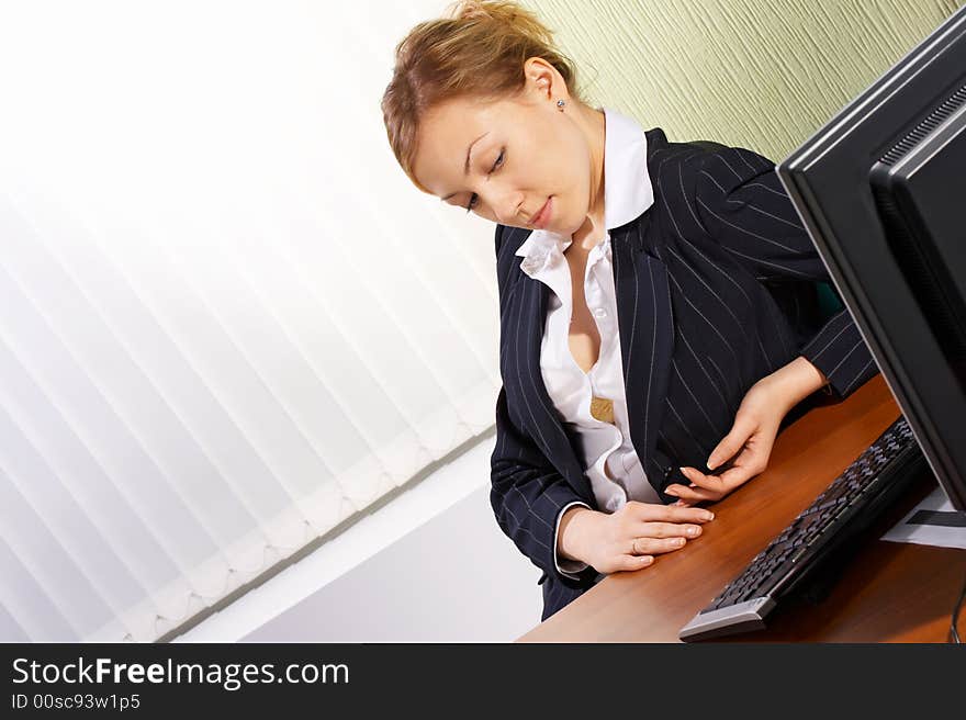 The sexual business woman in an office