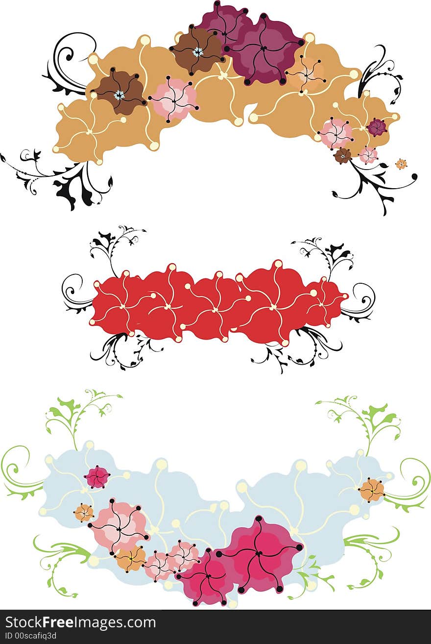 Beautiful floral fantasy banners, vector. Beautiful floral fantasy banners, vector